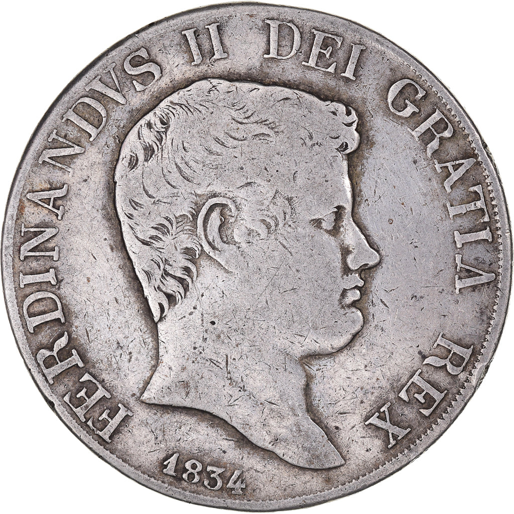 Coin, ITALIAN STATES, NAPLES, Ferdinando II, 120 Grana, 1834, VF(20-25), Silver