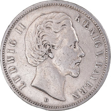 Coin, German States, BAVARIA, Ludwig II, 5 Mark, 1875, Munich, VF(30-35)