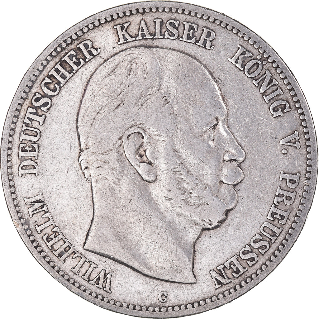 Coin, German States, PRUSSIA, Wilhelm I, 5 Mark, 1876, VF(30-35), Silver, KM:503