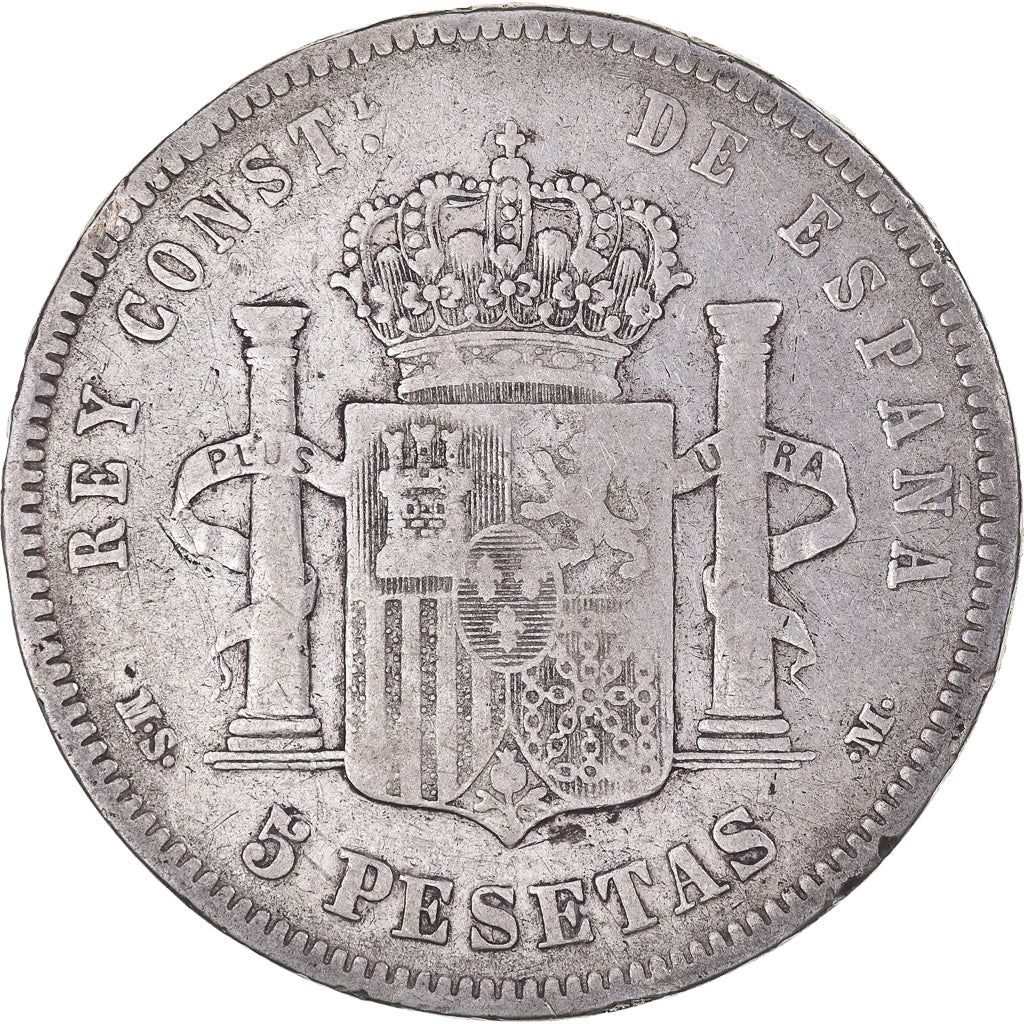Coin, Spain, Alfonso XII, 5 Pesetas, 1883, Madrid, VF(20-25), Silver, KM:688
