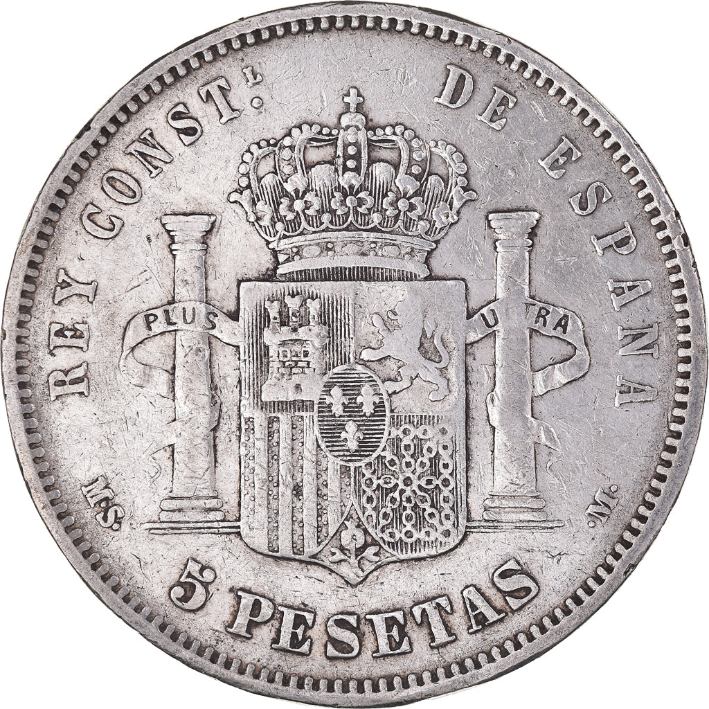Monnaie, Espagne, Alfonso XII, 5 Pesetas, 1884, Madrid, TB, Argent, KM:688