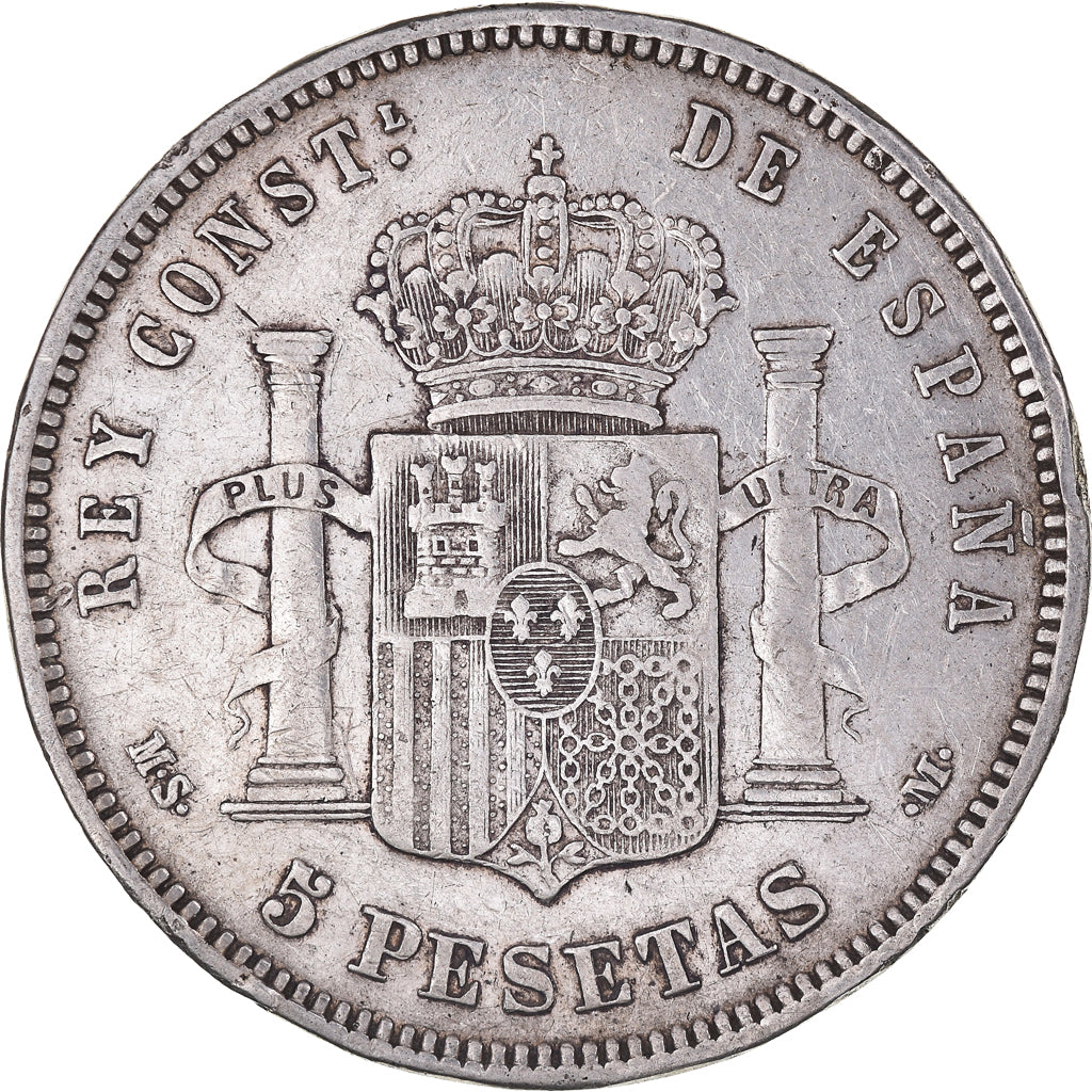 Münze, Spanien, Alfonso XII, 5 Pesetas, 1885, Madrid, S, Silber, KM:688