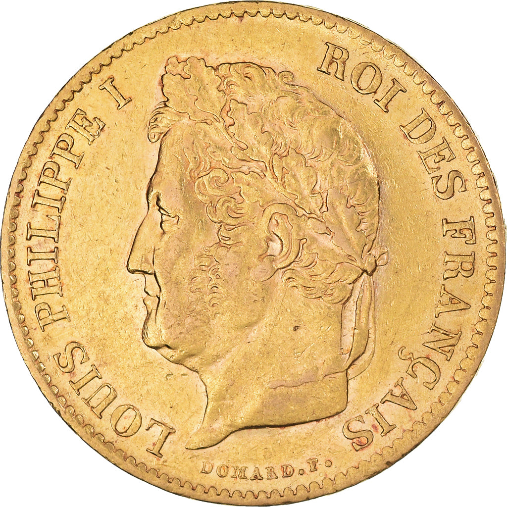 Moeda, França, Louis-Philippe, 40 Francs, 1837, Paris, AU(50-53), Dourado