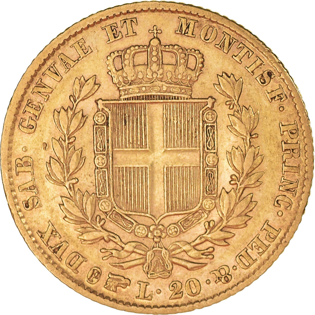 Munten, Italiaanse staten, SARDINIA, Carlo Alberto, 20 Lire, 1839, Torino, ZF
