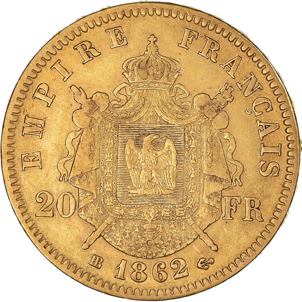 Monnaie, France, Napoleon III, 20 Francs, 1862, Strasbourg, TTB, Or