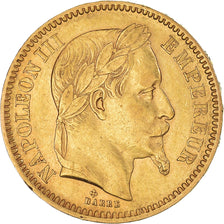 Coin, France, Napoleon III, 20 Francs, 1865, Strasbourg, AU(50-53), Gold