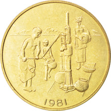Coin, West African States, 10 Francs, 1981, MS(60-62), Brass, KM:E12