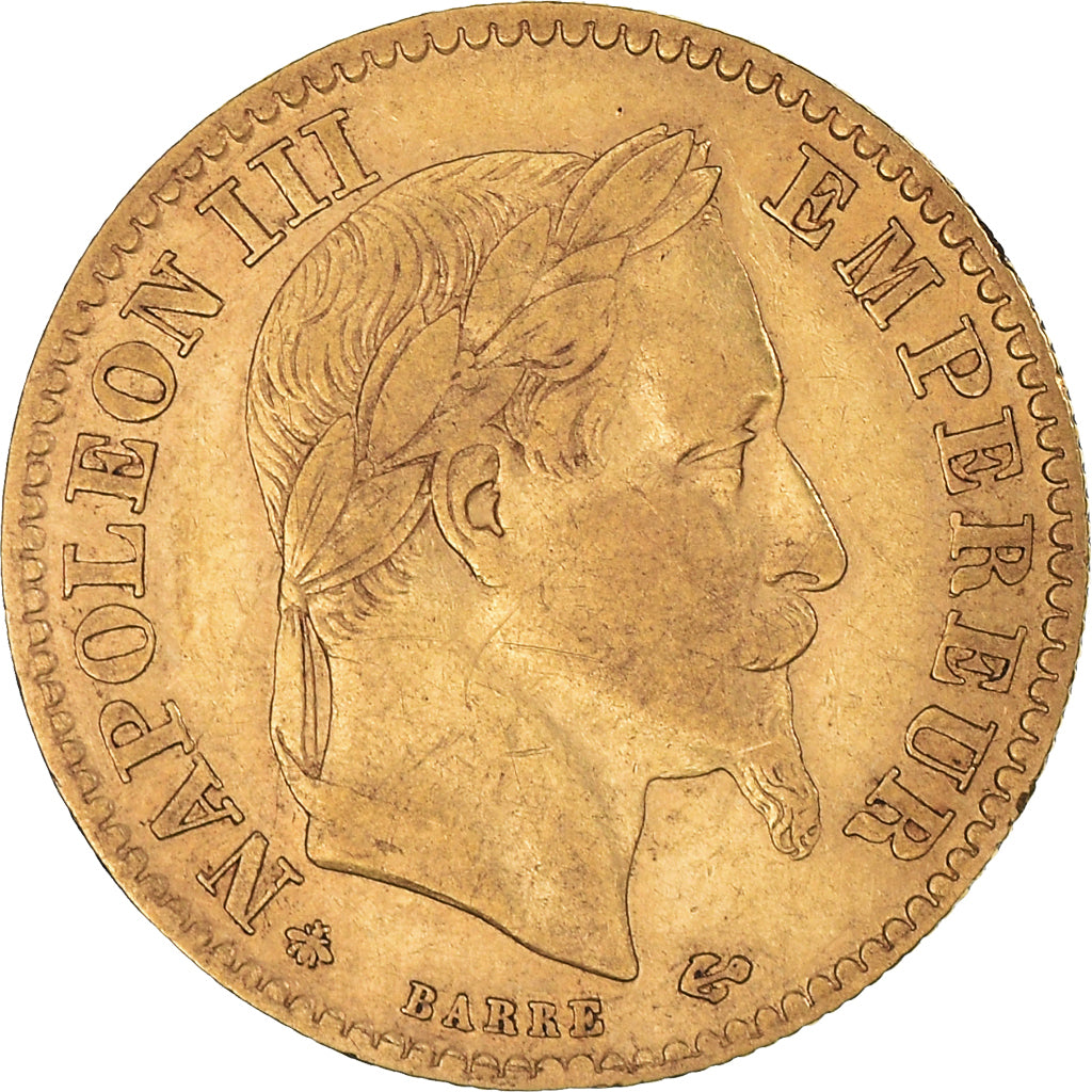 Münze, Frankreich, Napoleon III, 10 Francs, 1863, Paris, S+, Gold, KM:800.1