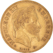 Münze, Frankreich, Napoleon III, 10 Francs, 1863, Paris, S+, Gold, KM:800.1