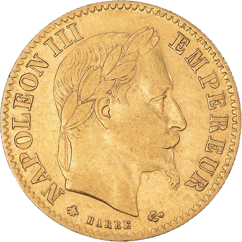 Moneta, Francja, Napoleon III, 10 Francs, 1866, Paris, VF(30-35), Złoto