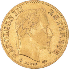 Moneta, Francja, Napoleon III, 10 Francs, 1866, Paris, VF(30-35), Złoto