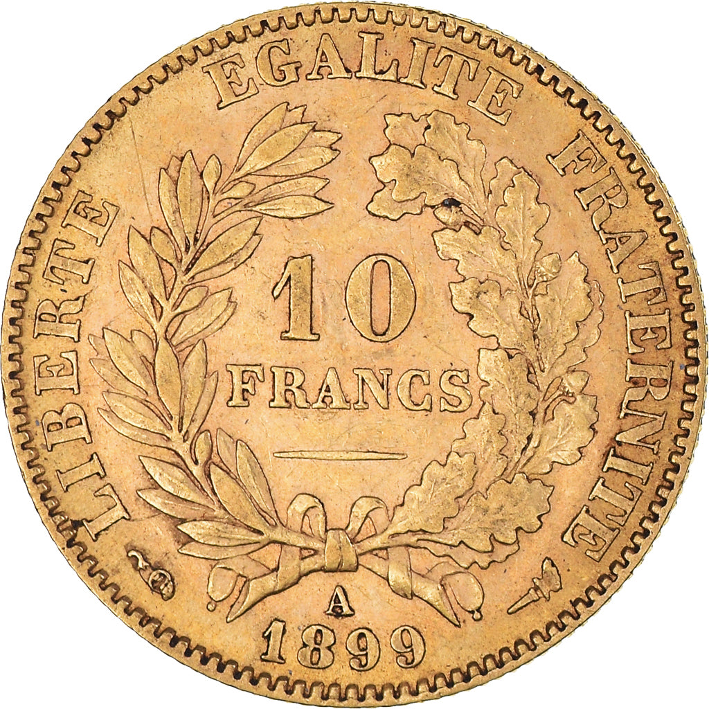 Münze, Frankreich, Cérès, 10 Francs, 1899, Paris, VZ, Gold, KM:830, Le