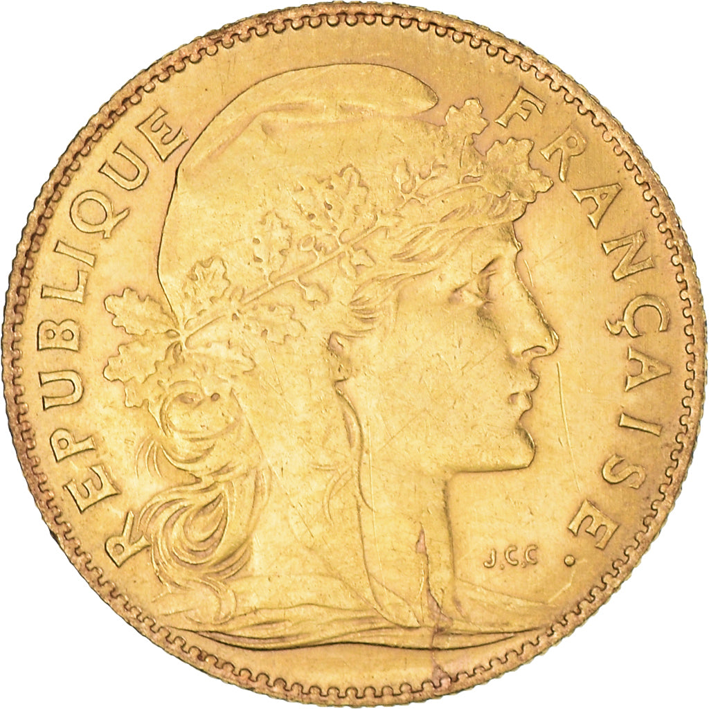 Monnaie, France, Marianne, 10 Francs, 1912, Paris, Coq, TTB, Or, Gadoury:1017