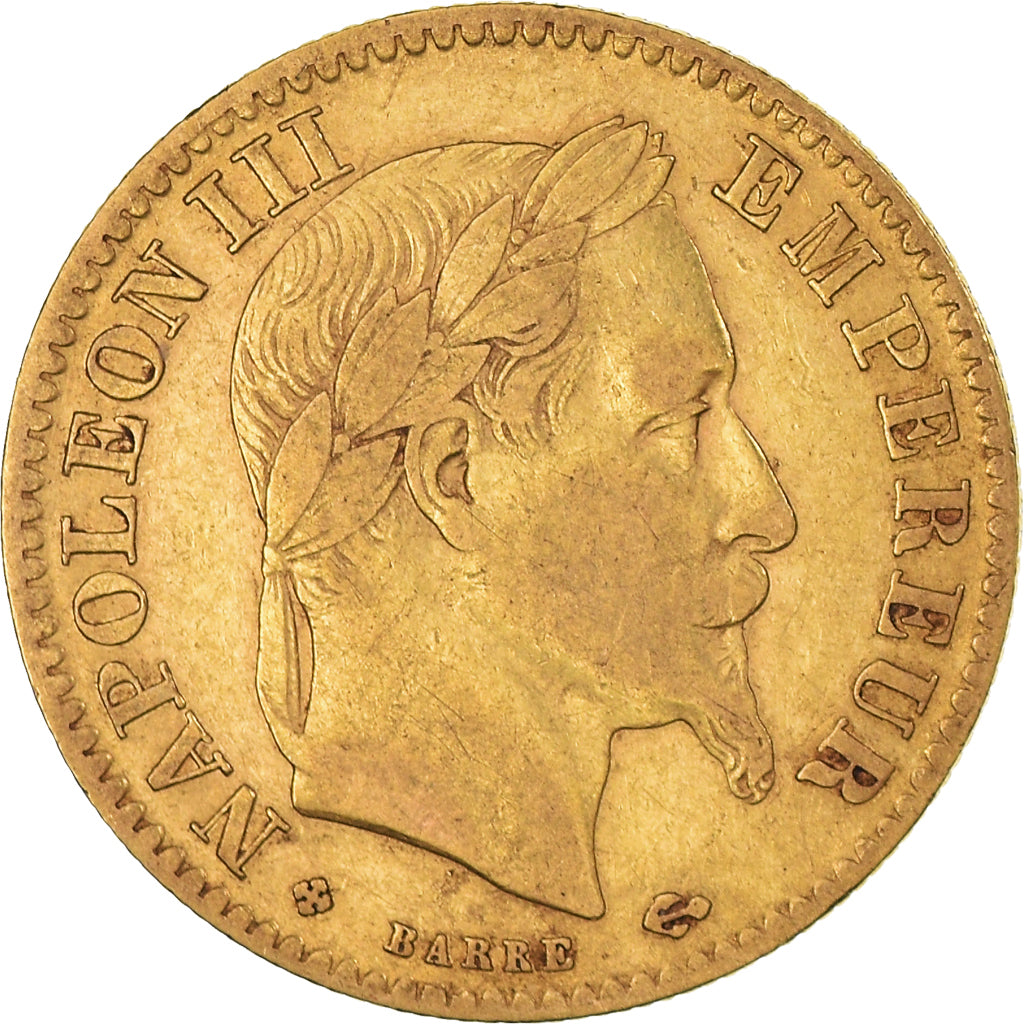 Coin, France, Napoleon III, 10 Francs, 1864, Strasbourg, VF(30-35), Gold