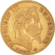 Münze, Frankreich, Napoleon III, 10 Francs, 1866, Strasbourg, S+, Gold