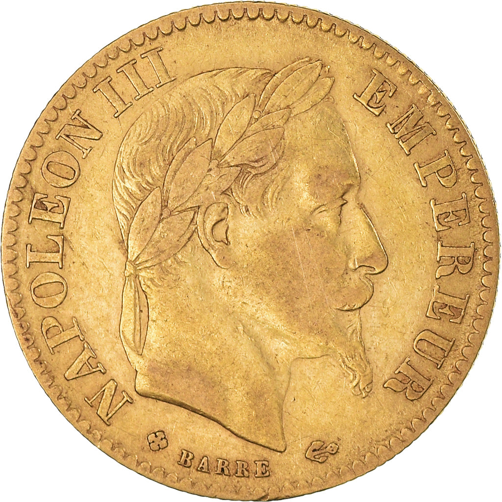 Münze, Frankreich, Napoleon III, 10 Francs, 1866, Strasbourg, S+, Gold