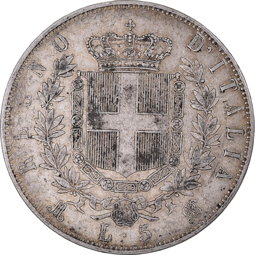 Münze, Italien, Vittorio Emanuele II, 5 Lire, 1874, Milan, SS, Silber, KM:8.3