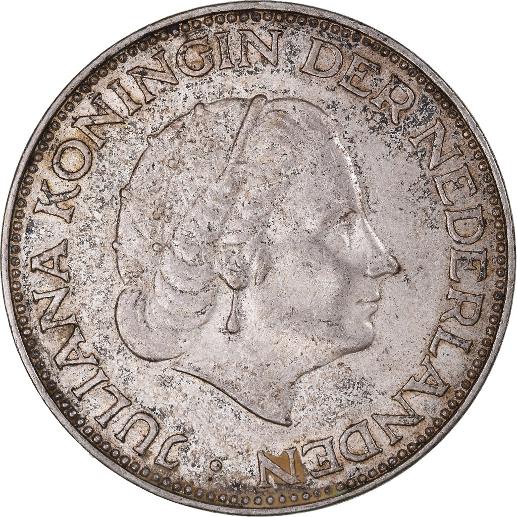 Moneta, Paesi Bassi, Juliana, 2-1/2 Gulden, 1961, BB+, Argento, KM:185