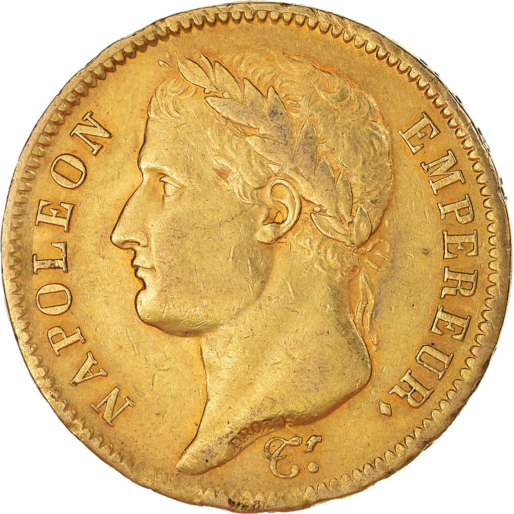 Coin, France, Napoléon I, 40 Francs, 1811, Paris, AU(50-53), Gold, KM:696.1