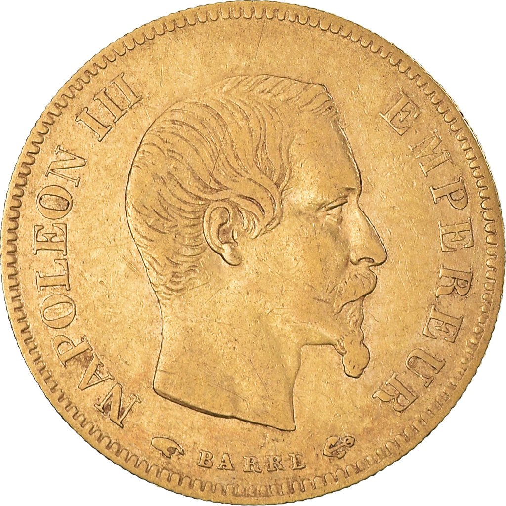 Coin, France, Napoleon III, 10 Francs, 1855, Paris, VF(30-35), Gold, KM:784.3