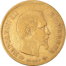 Münze, Frankreich, Napoleon III, 10 Francs, 1858, Paris, S+, Gold, KM:784.3