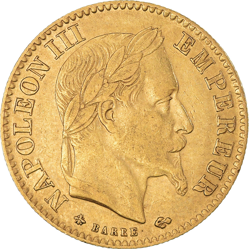 Moneta, Francia, Napoleon III, 10 Francs, 1868, Paris, BB, Oro, KM:800.1