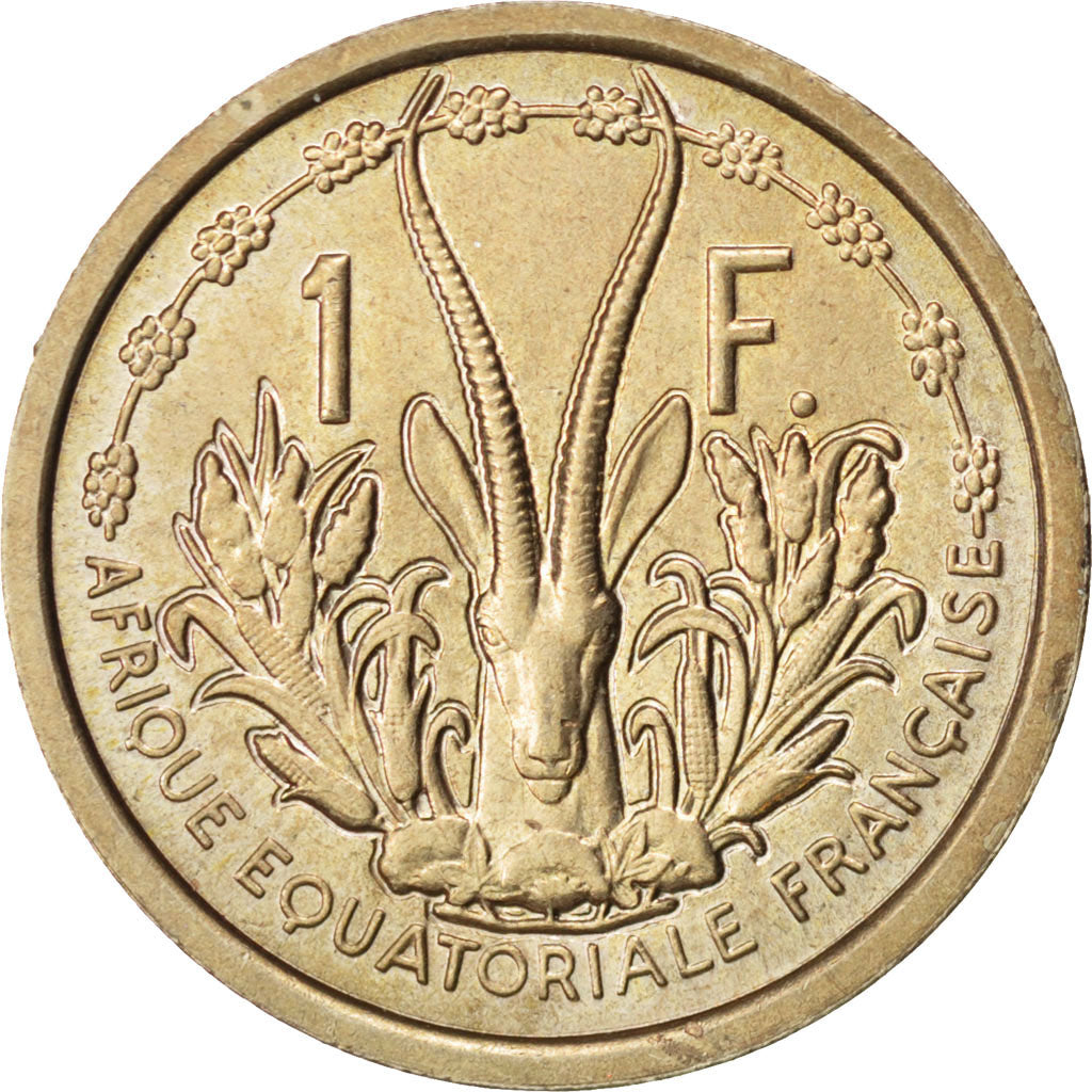 FRENCH EQUATORIAL AFRICA, Franc, 1948, Paris, KM #E1, MS(60-62), Copper-Nickel,.