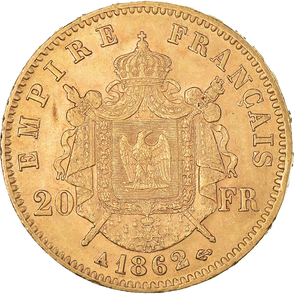 Monnaie, France, Napoleon III, 20 Francs, 1862, Paris, SUP, Or, Gadoury:1062