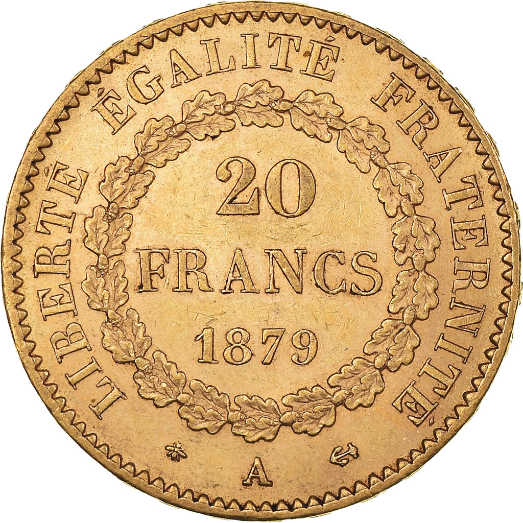 Münze, Frankreich, Génie, 20 Francs, 1879, Paris, VZ, Gold, KM:825