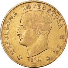 Moneta, DEPARTAMENTY WŁOSKIE, KINGDOM OF NAPOLEON, Napoleon I, 40 Lire, 1810