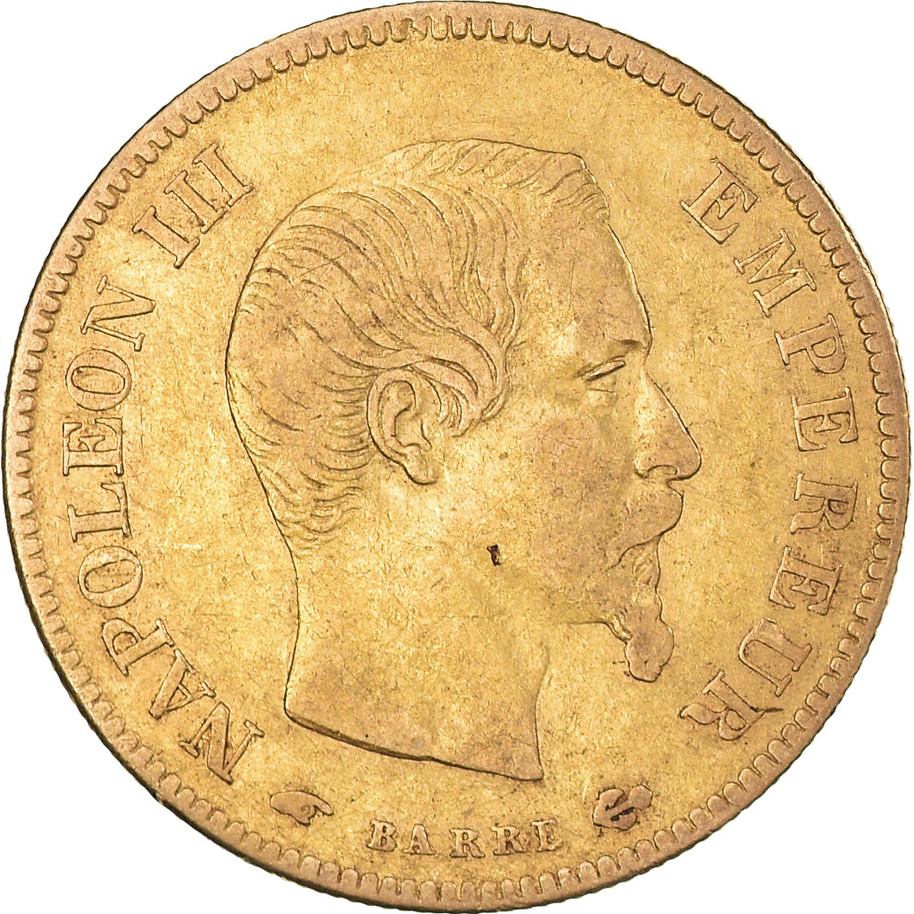 Moneta, Francja, Napoleon III, 10 Francs, 1857, Paris, VF(30-35), Złoto