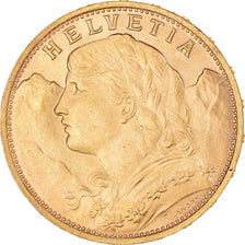 Coin, Switzerland, 20 Francs, 1922, Berne, MS(63), Gold, KM:35.1