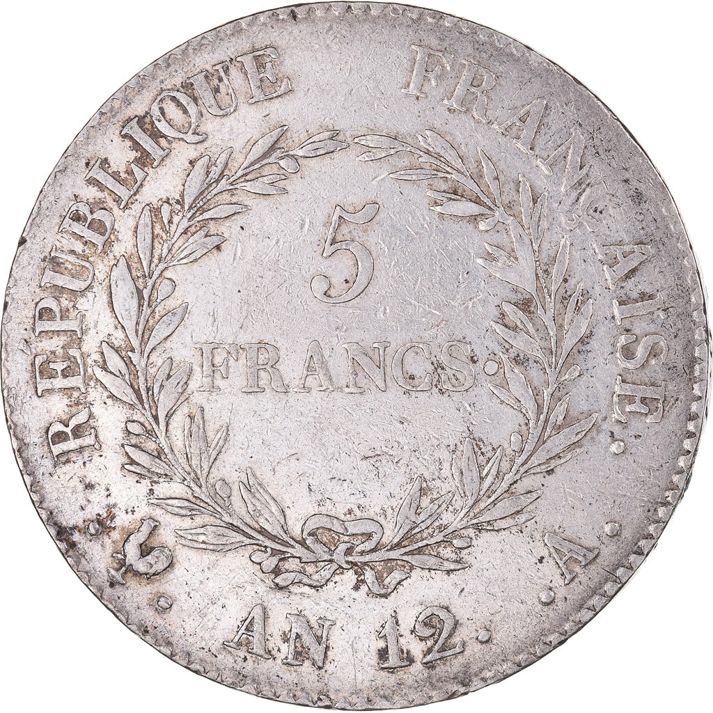 Coin, France, Napoléon I, 5 Francs, An 12, Paris, EF(40-45), Silver, KM:659.1