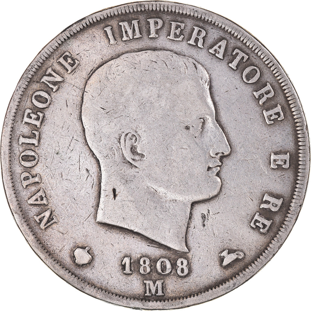 Münze, Italien Staaten, KINGDOM OF NAPOLEON, Napoleon I, 5 Lire, 1808, Milan