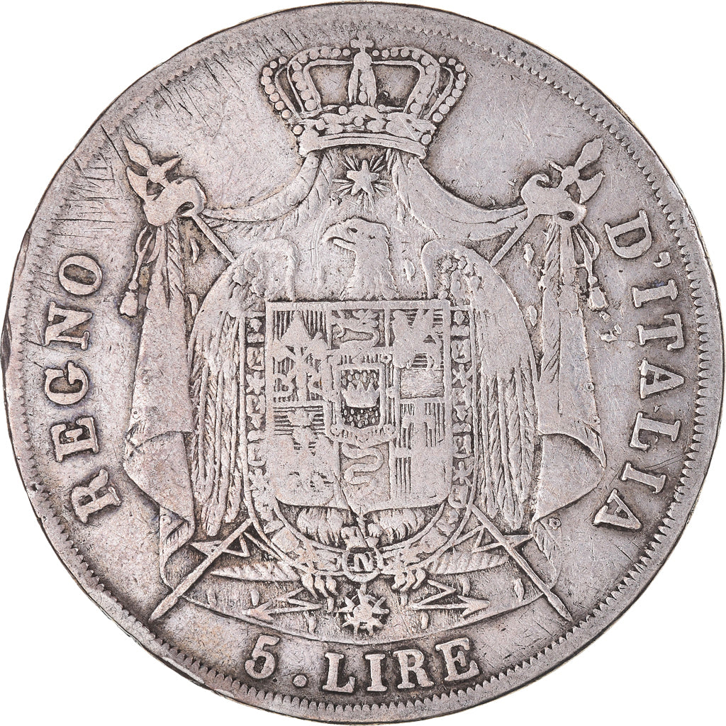 Münze, Italien Staaten, KINGDOM OF NAPOLEON, Napoleon I, 5 Lire, 1808, Milan