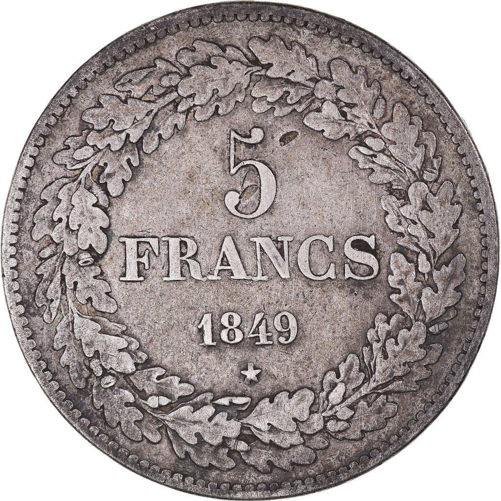 Coin, Belgium, Leopold I, 5 Francs, 5 Frank, 1849, VF(30-35), Silver, KM:3.2