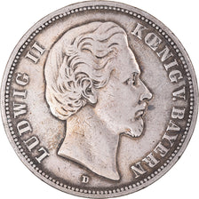 Moneta, Stati tedeschi, BAVARIA, Ludwig II, 5 Mark, 1875, Munich, MB+, Argento