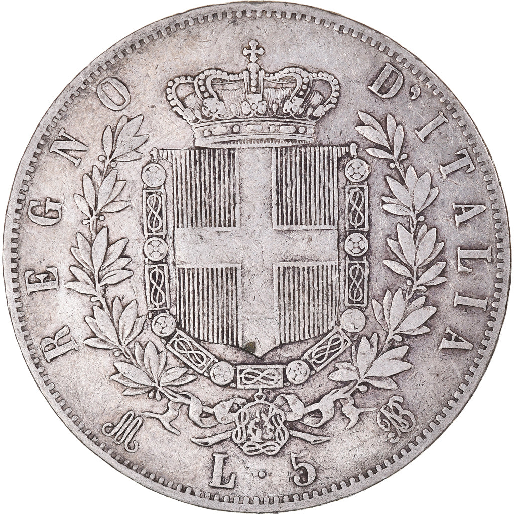 Monnaie, Italie, Vittorio Emanuele II, 5 Lire, 1874, Milan, TB+, Argent, KM:8.3