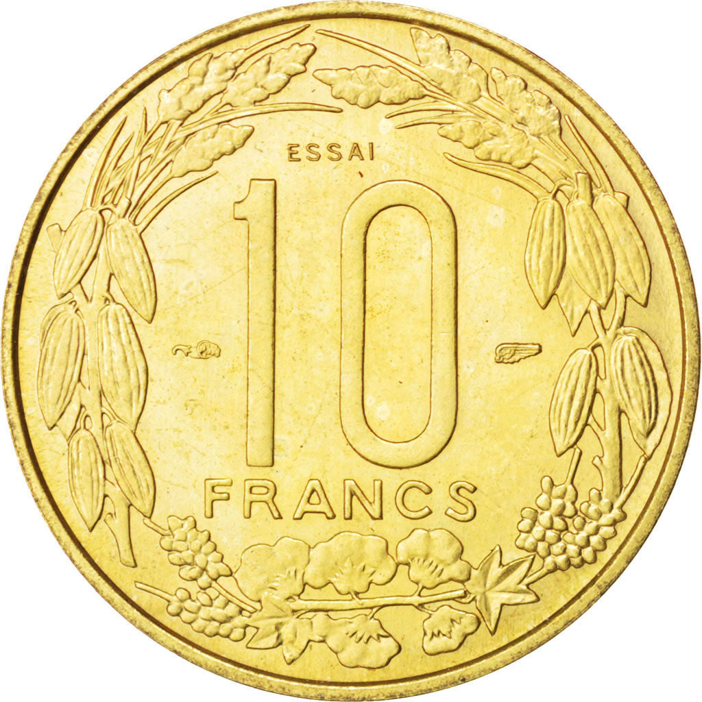 CAMEROON, 10 Francs, 1958, Paris, KM #E8, AU(55-58), Aluminum-Bronze, Lecompte..