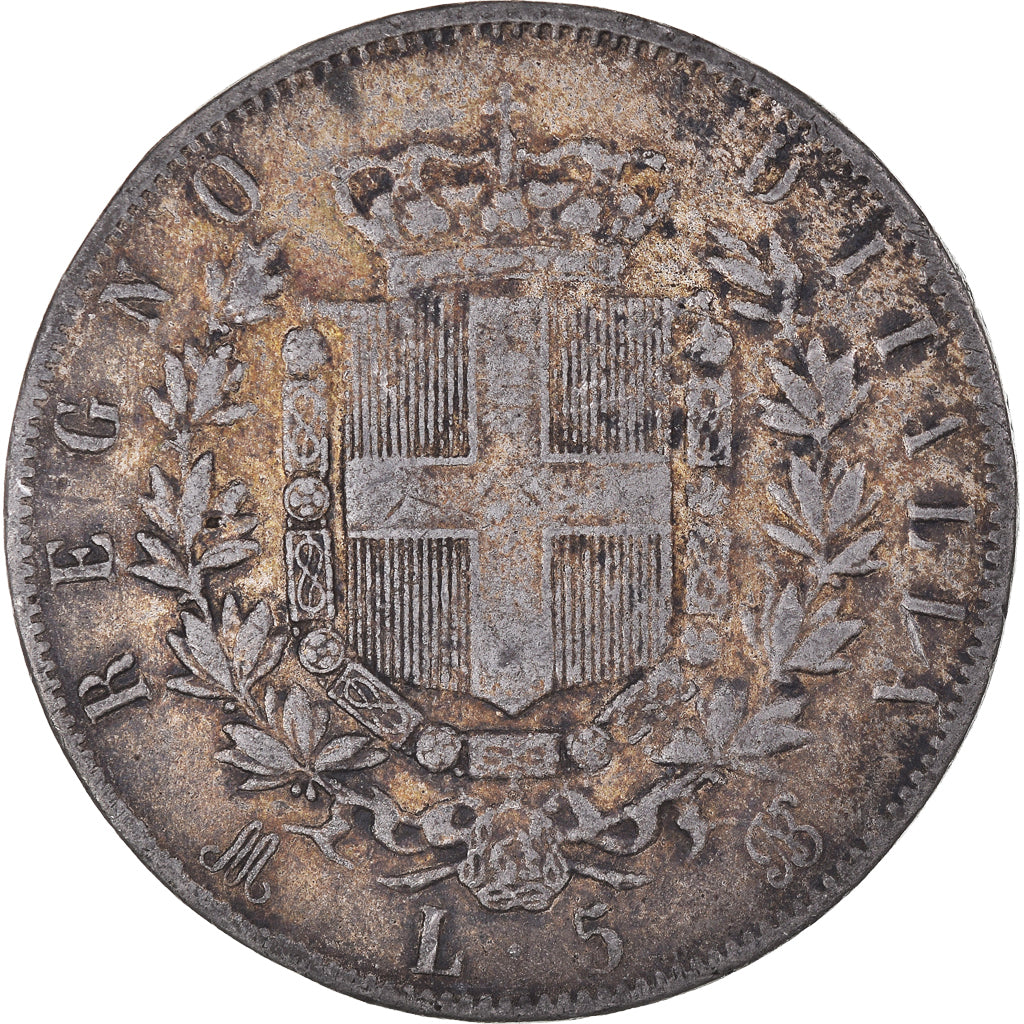 Coin, Italy, Vittorio Emanuele II, 5 Lire, 1873, Milan, Contemporary forgery