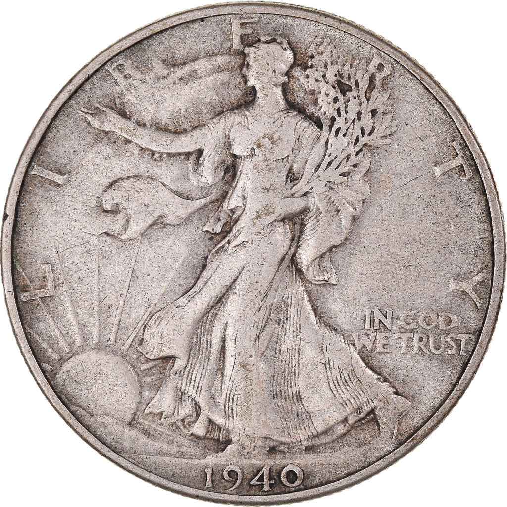 Coin, United States, Walking Liberty, Half Dollar, 1940, Philadelphia