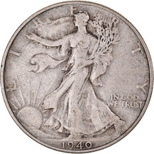 Coin, United States, Walking Liberty, Half Dollar, 1940, Philadelphia