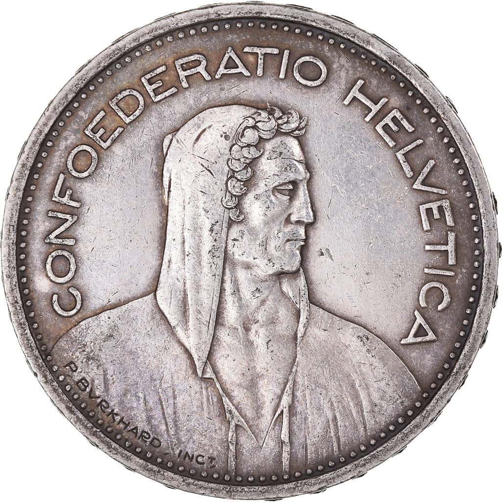 Coin, Switzerland, 5 Francs, 1954, Bern, EF(40-45), Silver, KM:40