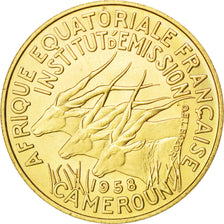 Coin, Cameroon, 10 Francs, 1958, Paris, MS(63), Aluminum-Bronze, KM:E8