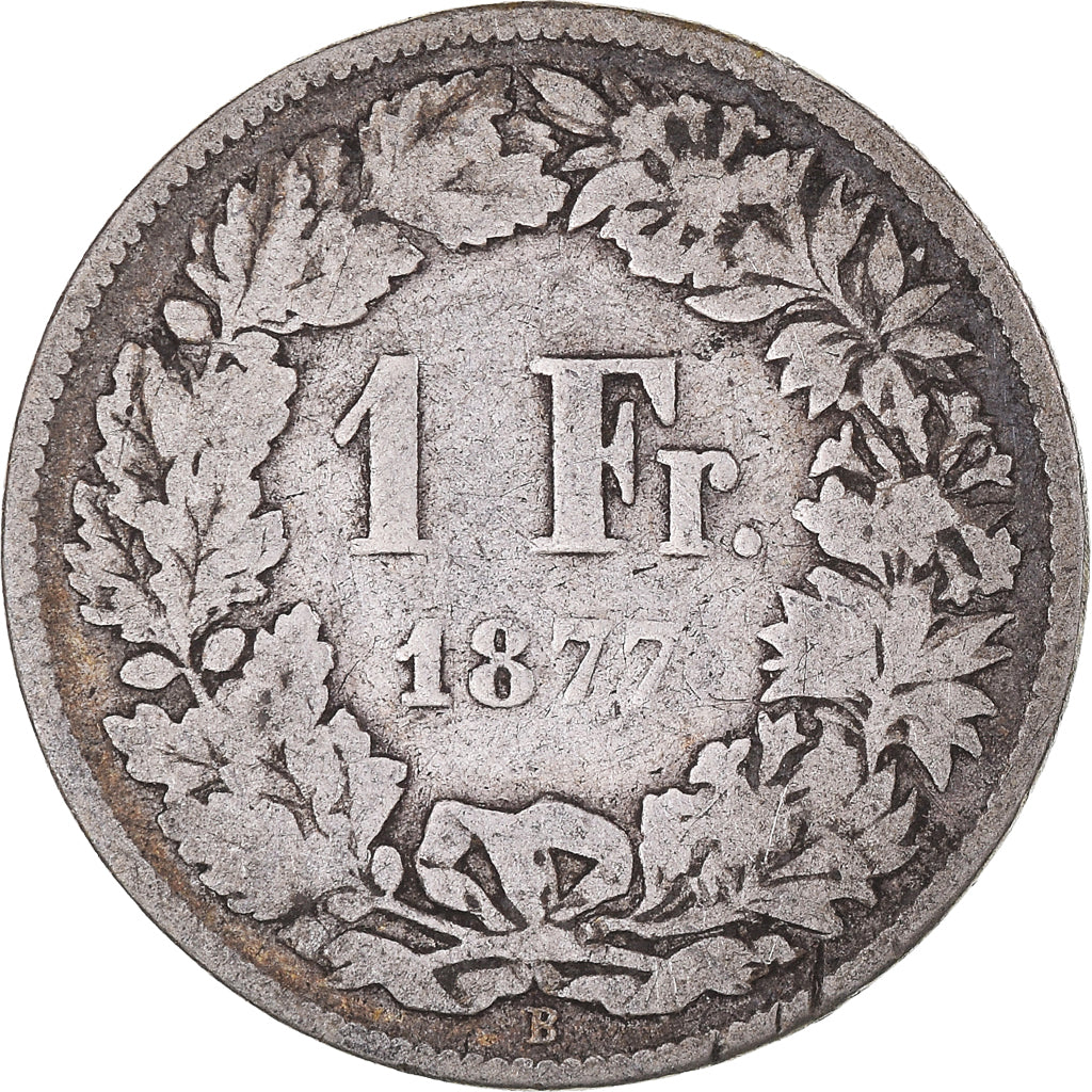 Coin, Switzerland, Franc, 1877, Bern, F(12-15), Silver, KM:24