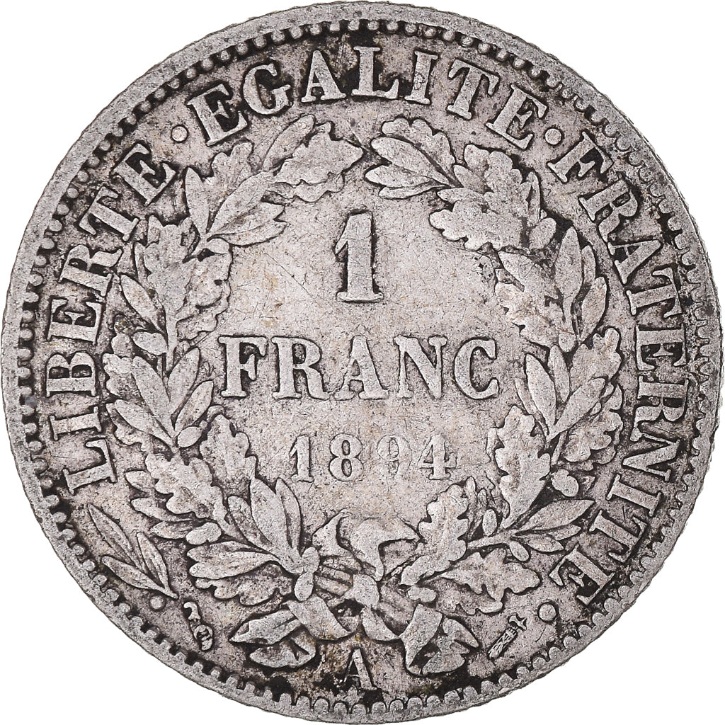 Monnaie, France, Cérès, Franc, 1894, Paris, TB+, Argent, Gadoury:465a