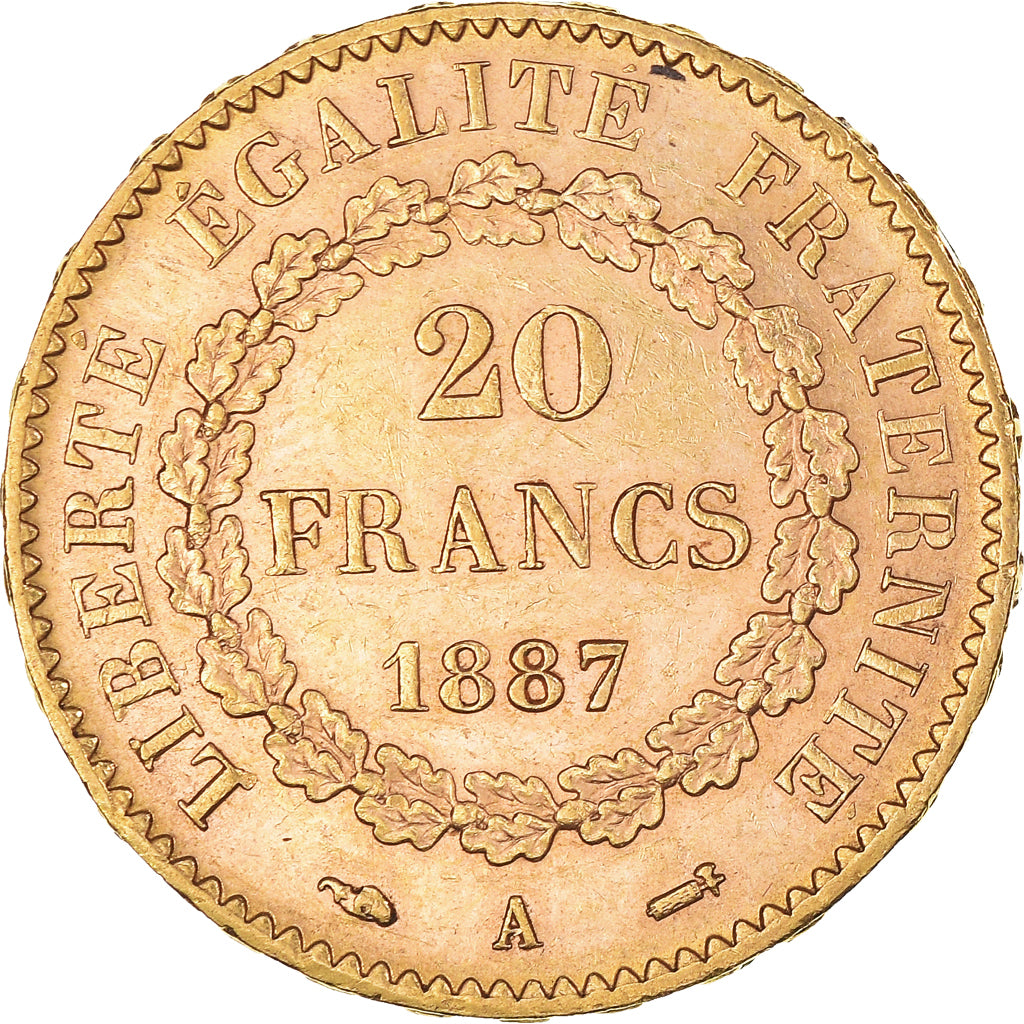 Monnaie, France, Génie, 20 Francs, 1887, Paris, TTB+, Or, Gadoury:1063, KM:825