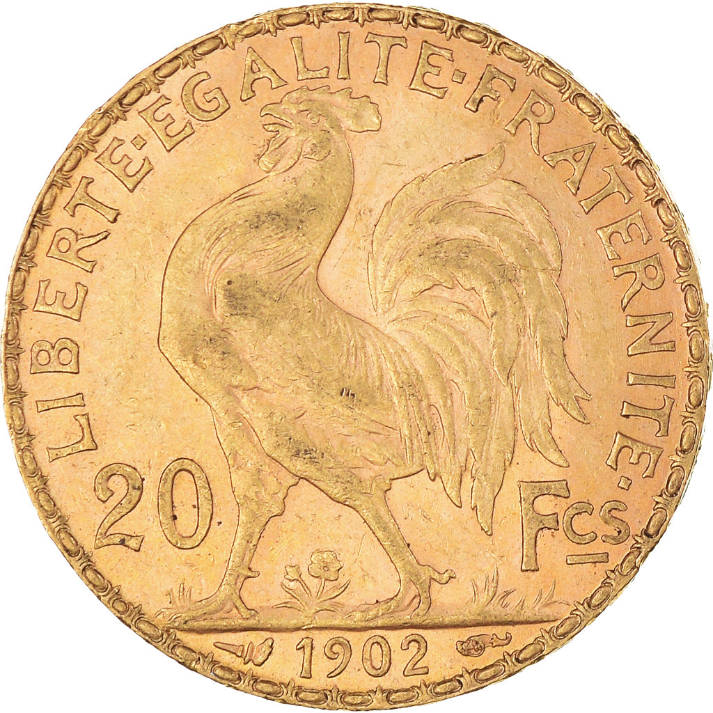 Moneta, Francja, Marianne, 20 Francs, 1902, Paris, EF(40-45), Złoto, KM:847