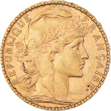Moneda, Francia, Marianne, 20 Francs, 1904, Paris, MBC+, Oro, KM:847