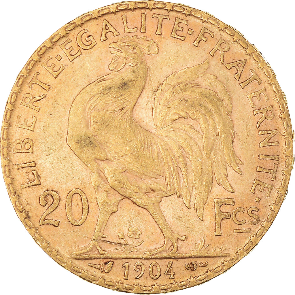 Moneda, Francia, Marianne, 20 Francs, 1904, Paris, MBC+, Oro, KM:847